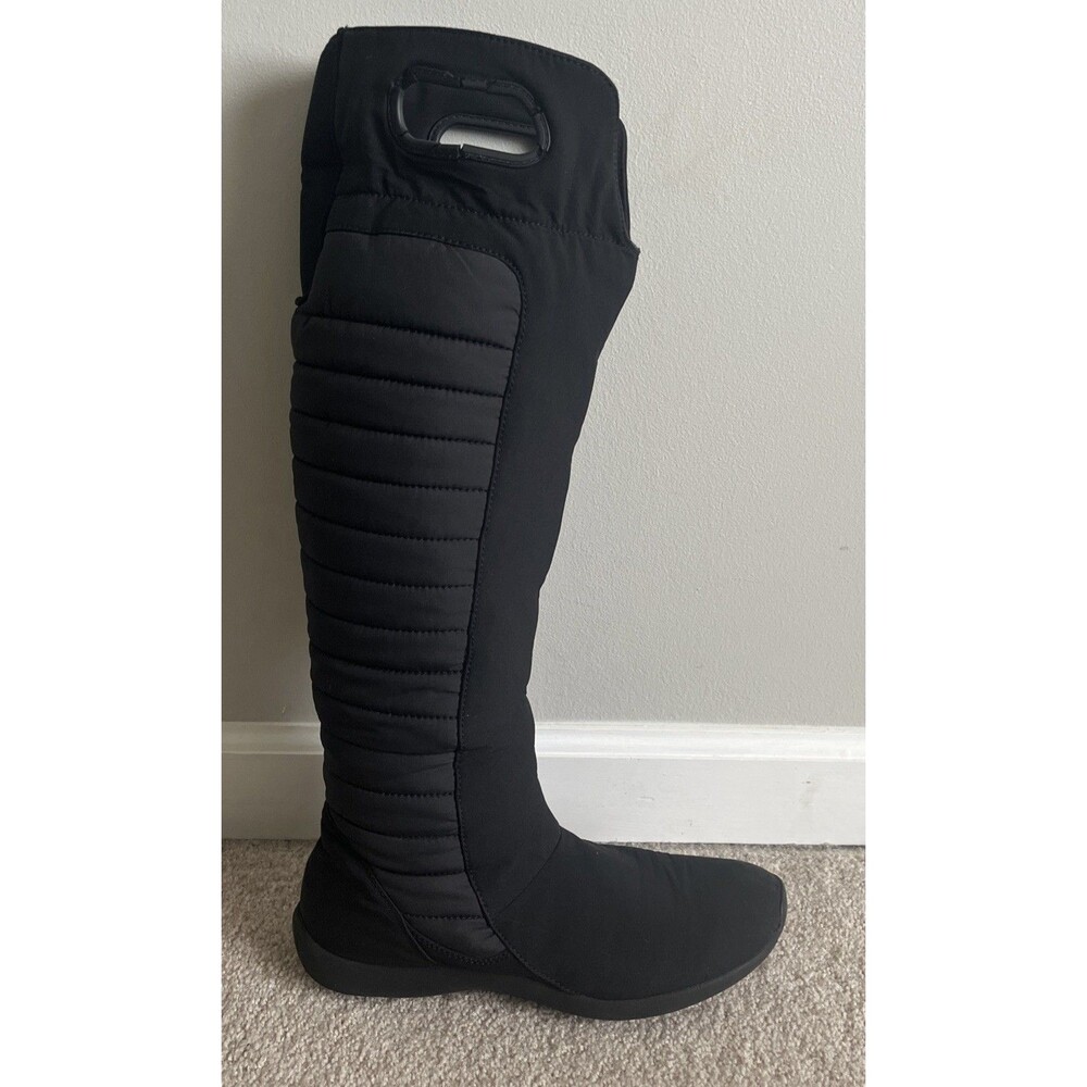 Patagonia Fiona Boots Womens 9 Black PrimaLoft Quilted Zip Up Tall Shoes Winter